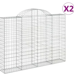 Sale FinePRICE Kaarevat kivikorit 2 kpl 200x30x40/60 cm galvanoitu rauta (46047)