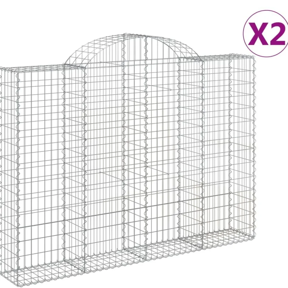 Sale FinePRICE Kaarevat kivikorit 2 kpl 200x30x40/60 cm galvanoitu rauta (46047)
