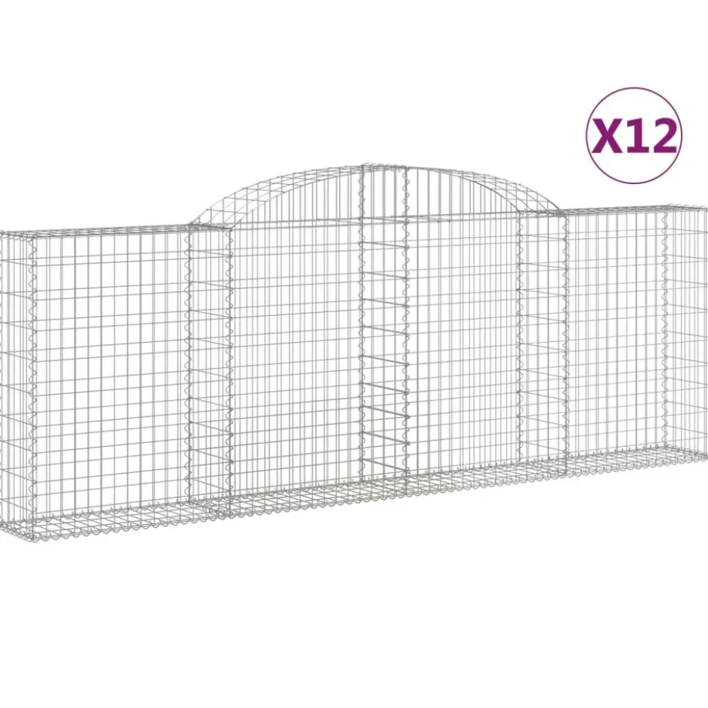 Sale FinePRICE Kaarevat kivikorit 2 kpl 200x30x40/60 cm galvanoitu rauta (46047)