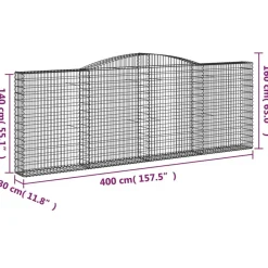 Sale FinePRICE Kaarevat kivikorit 2 kpl 200x30x40/60 cm galvanoitu rauta (46047)