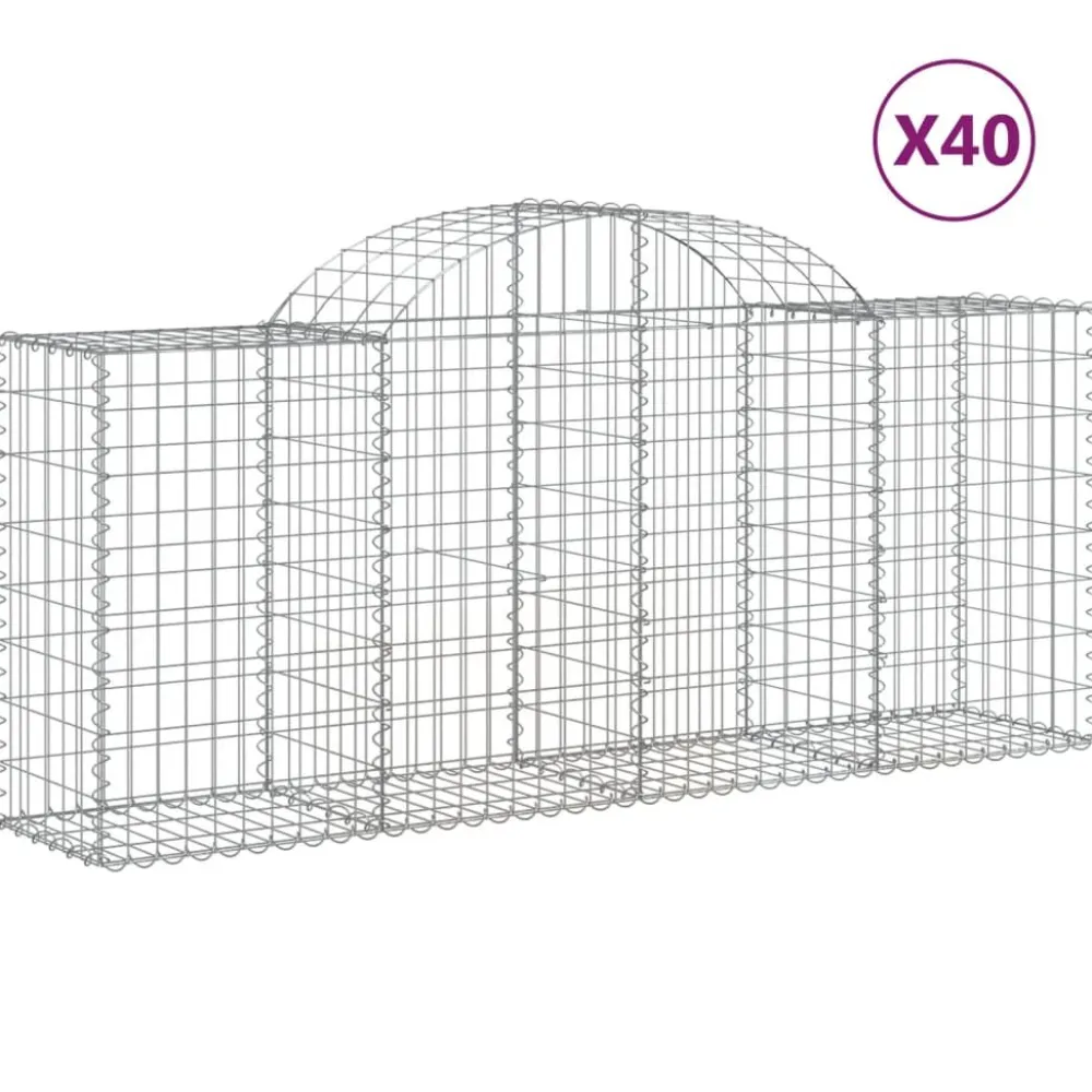Sale FinePRICE Kaarevat kivikorit 2 kpl 200x30x40/60 cm galvanoitu rauta (46047)