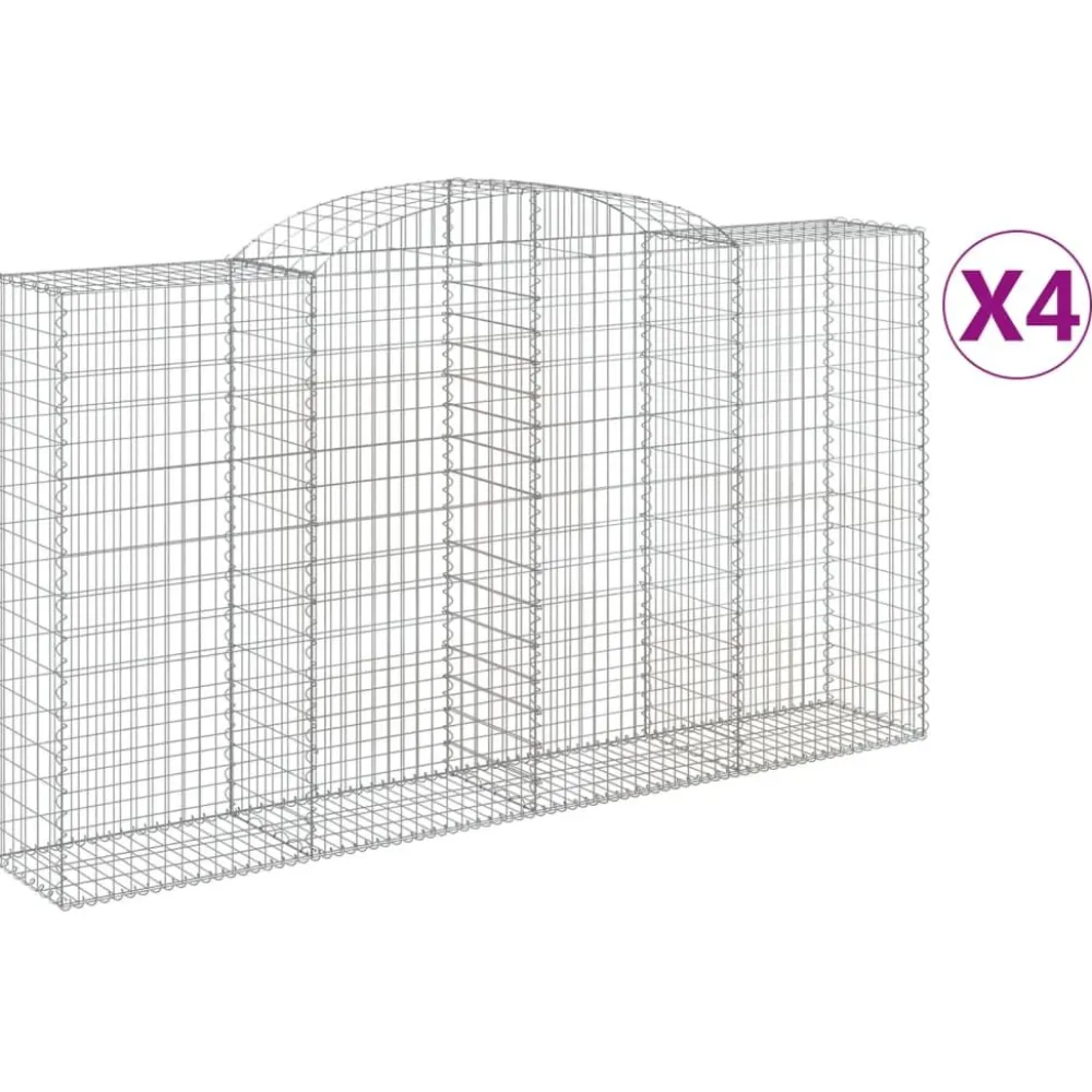 Sale FinePRICE Kaarevat kivikorit 2 kpl 200x30x40/60 cm galvanoitu rauta (46047)