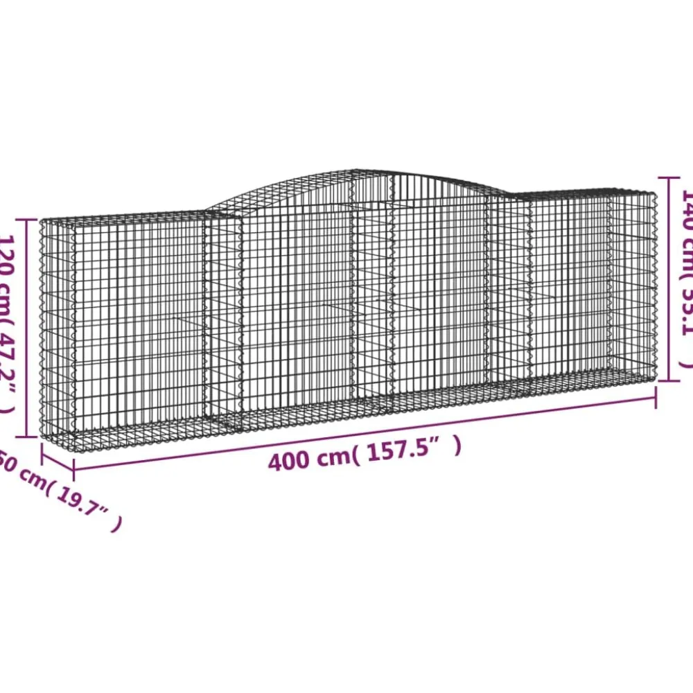 Sale FinePRICE Kaarevat kivikorit 2 kpl 200x30x40/60 cm galvanoitu rauta (46047)
