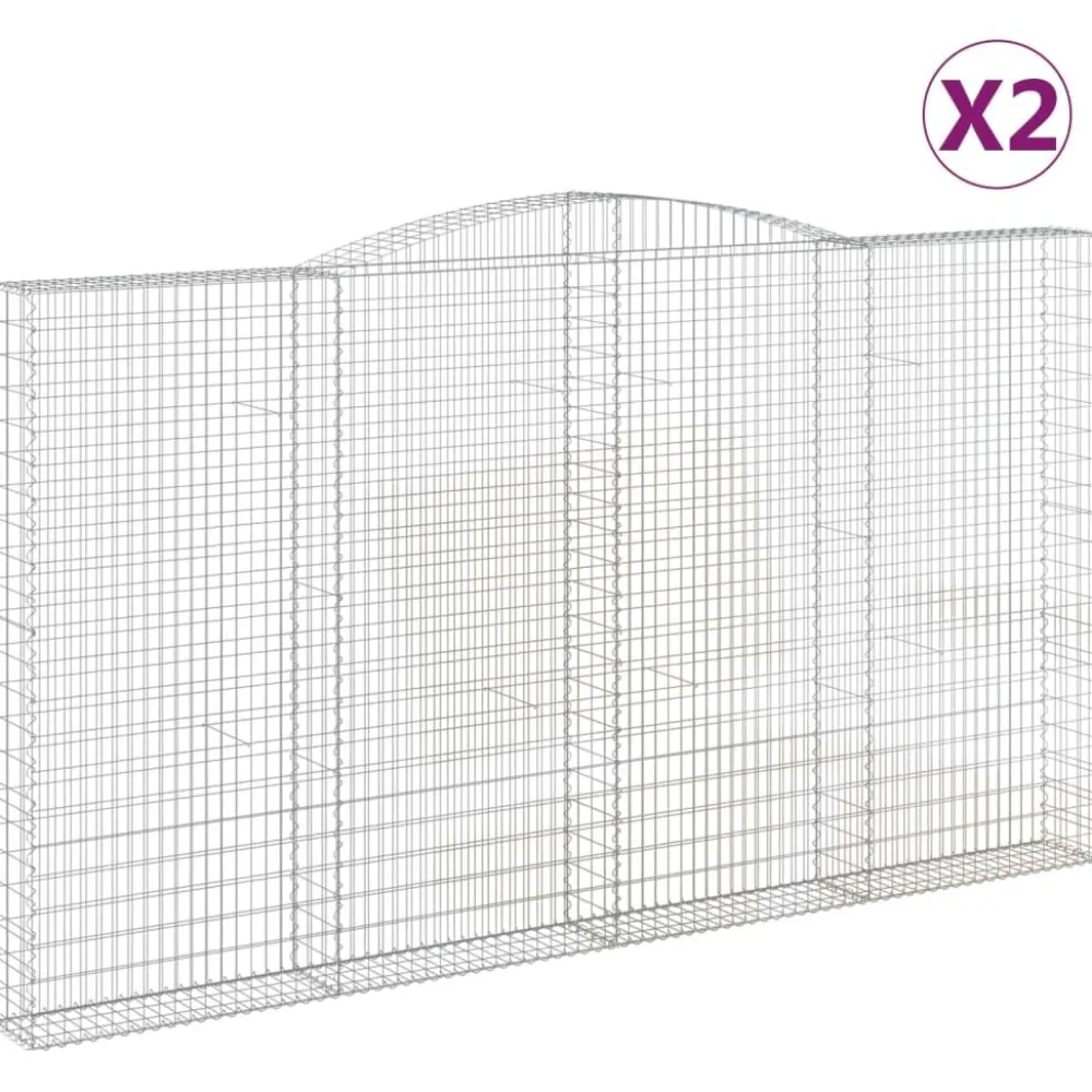 Sale FinePRICE Kaarevat kivikorit 2 kpl 200x30x40/60 cm galvanoitu rauta (46047)