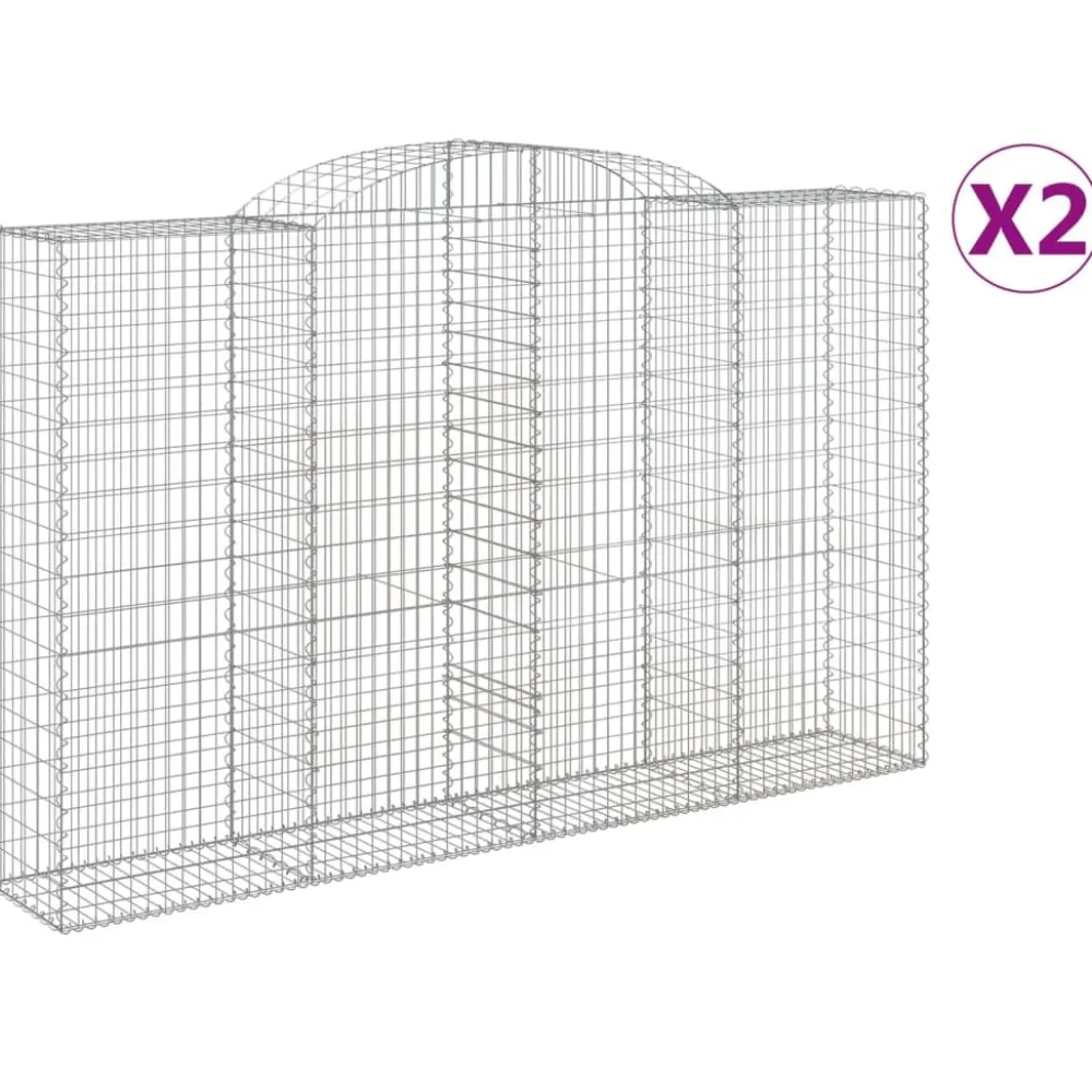 Sale FinePRICE Kaarevat kivikorit 2 kpl 200x30x40/60 cm galvanoitu rauta (46047)