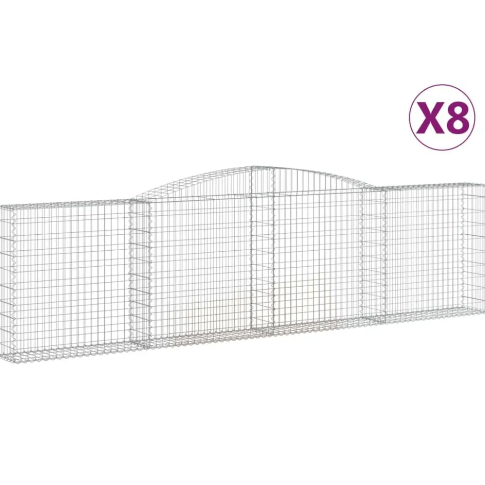 Sale FinePRICE Kaarevat kivikorit 2 kpl 200x30x40/60 cm galvanoitu rauta (46047)