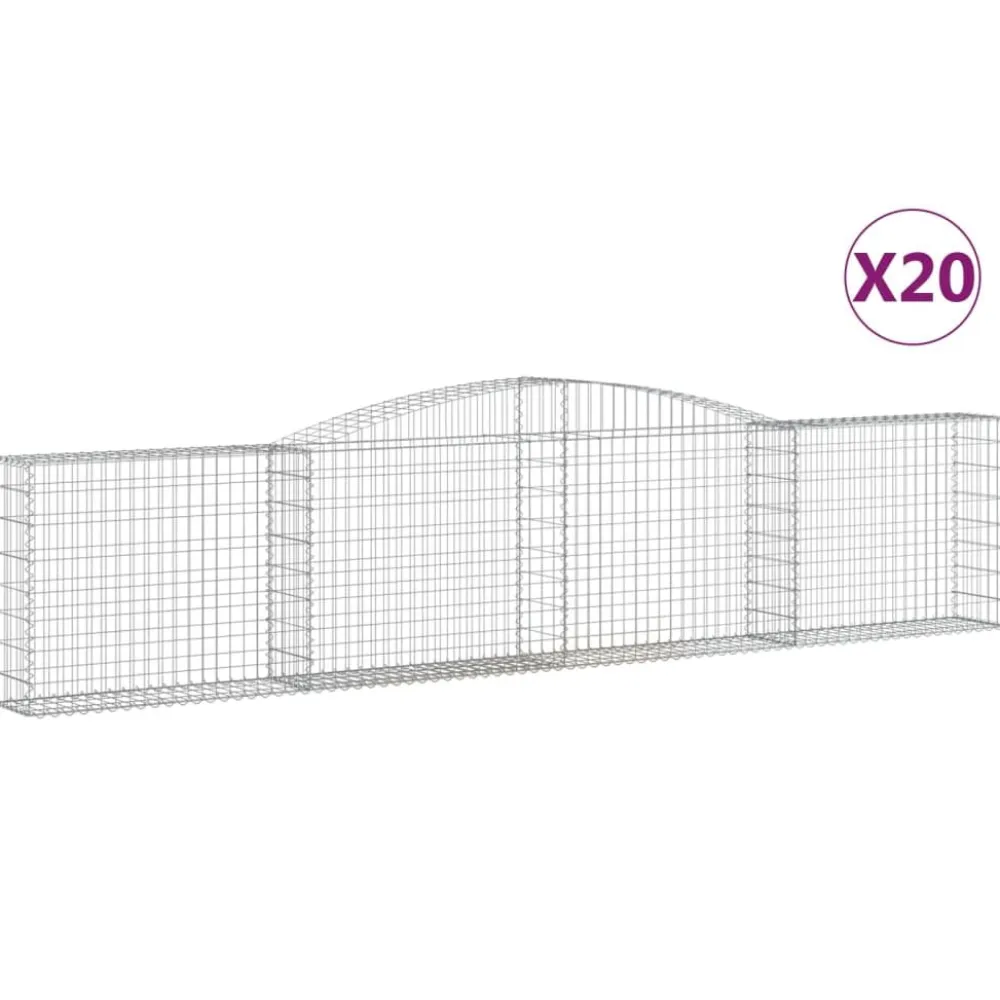 Sale FinePRICE Kaarevat kivikorit 2 kpl 200x30x40/60 cm galvanoitu rauta (46047)