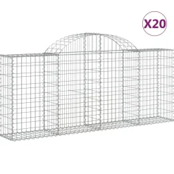 Sale FinePRICE Kaarevat kivikorit 2 kpl 200x30x40/60 cm galvanoitu rauta (46047)