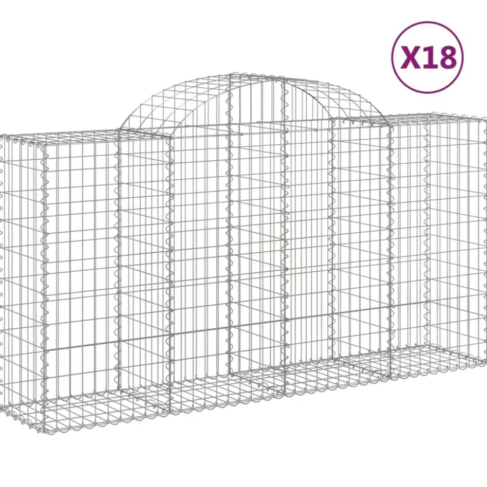 Sale FinePRICE Kaarevat kivikorit 2 kpl 200x30x40/60 cm galvanoitu rauta (46047)