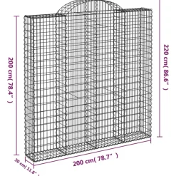 Sale FinePRICE Kaarevat kivikorit 2 kpl 200x30x40/60 cm galvanoitu rauta (46047)