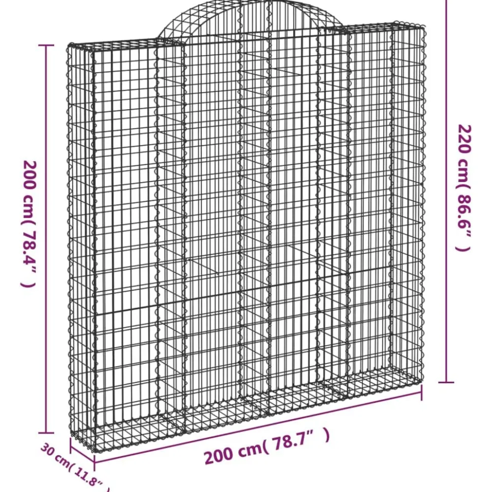 Sale FinePRICE Kaarevat kivikorit 2 kpl 200x30x40/60 cm galvanoitu rauta (46047)