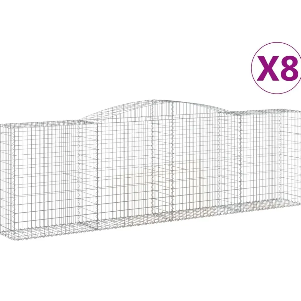 Sale FinePRICE Kaarevat kivikorit 2 kpl 200x30x40/60 cm galvanoitu rauta (46047)