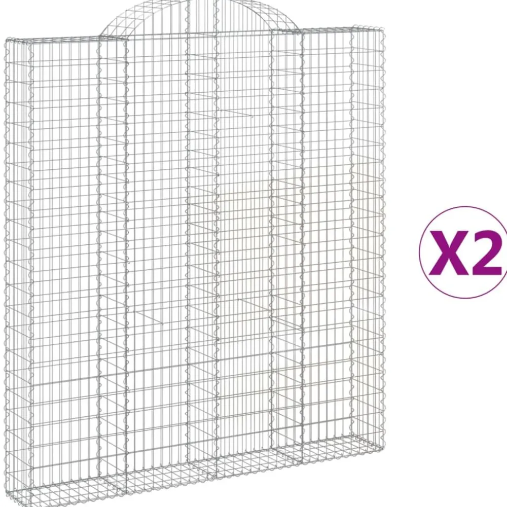 Sale FinePRICE Kaarevat kivikorit 2 kpl 200x30x40/60 cm galvanoitu rauta (46047)
