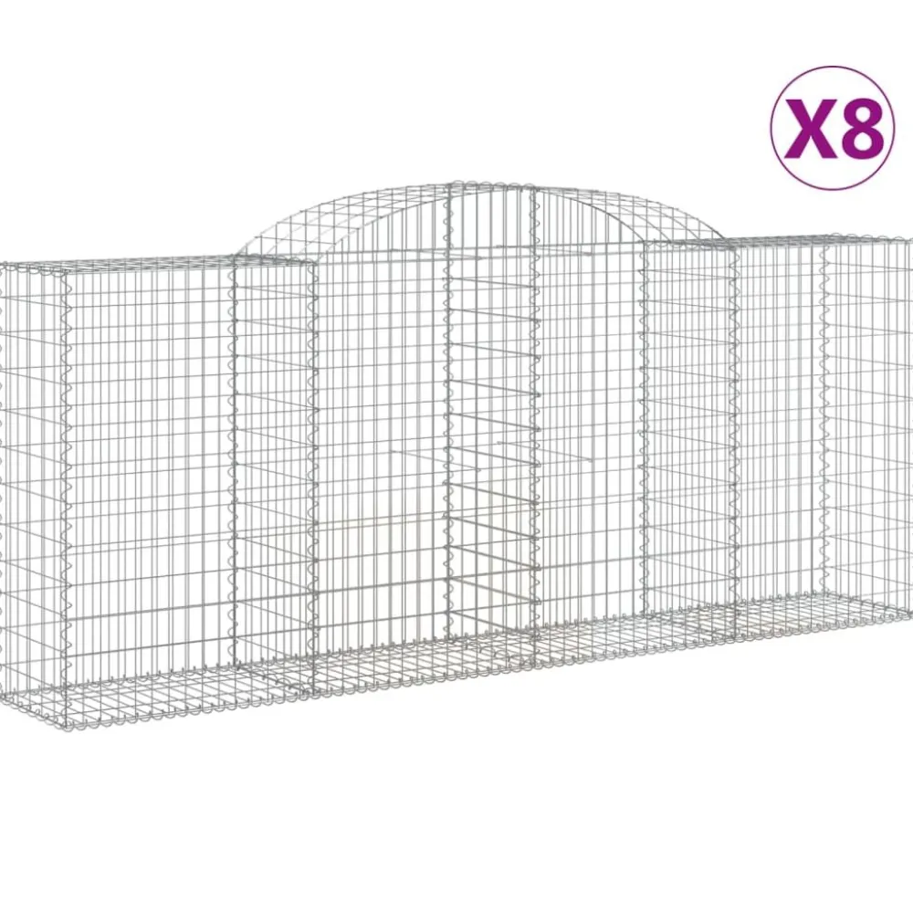 Sale FinePRICE Kaarevat kivikorit 2 kpl 200x30x40/60 cm galvanoitu rauta (46047)