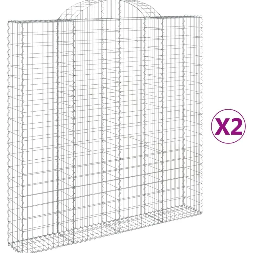 Sale FinePRICE Kaarevat kivikorit 2 kpl 200x30x40/60 cm galvanoitu rauta (46047)