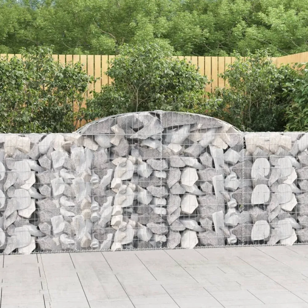 Sale FinePRICE Kaarevat kivikorit 2 kpl 200x30x40/60 cm galvanoitu rauta (46047)