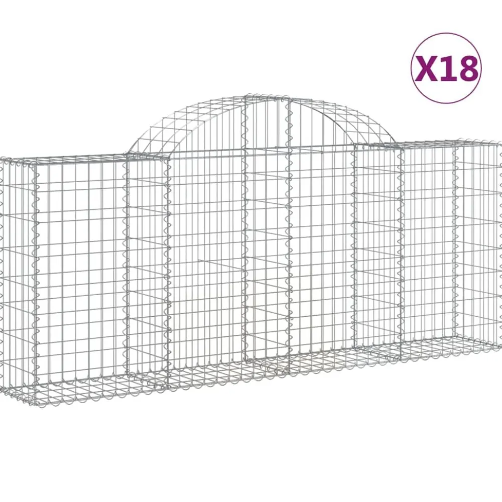 Sale FinePRICE Kaarevat kivikorit 2 kpl 200x30x40/60 cm galvanoitu rauta (46047)