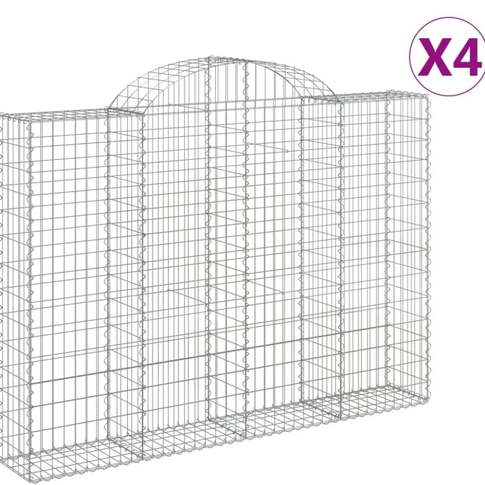 Sale FinePRICE Kaarevat kivikorit 2 kpl 200x30x40/60 cm galvanoitu rauta (46047)