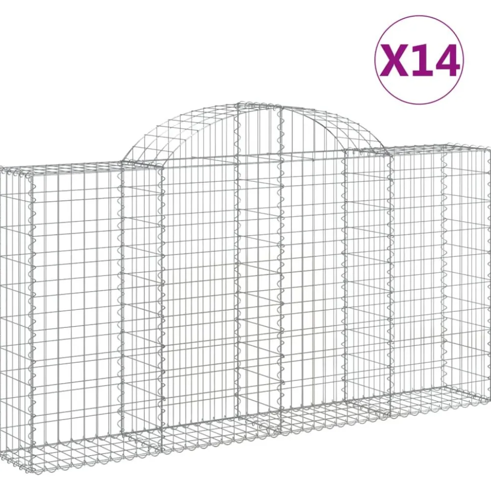 Sale FinePRICE Kaarevat kivikorit 2 kpl 200x30x40/60 cm galvanoitu rauta (46047)