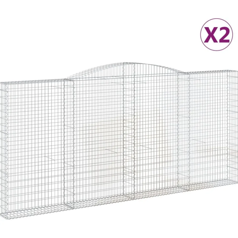 Sale FinePRICE Kaarevat kivikorit 2 kpl 200x30x40/60 cm galvanoitu rauta (46047)