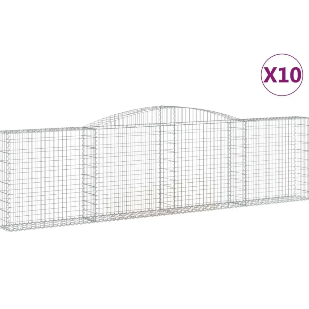 Sale FinePRICE Kaarevat kivikorit 2 kpl 200x30x40/60 cm galvanoitu rauta (46047)