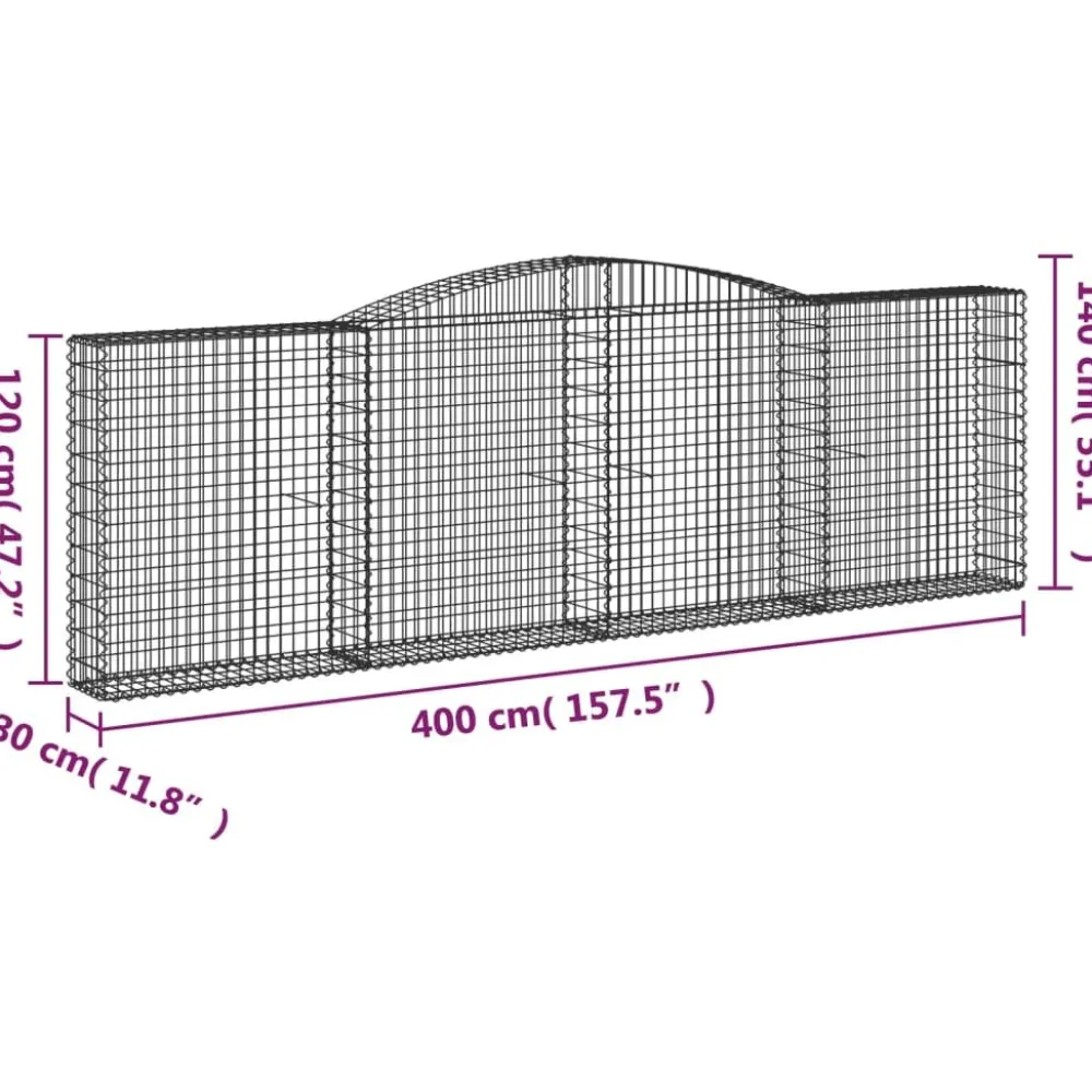 Sale FinePRICE Kaarevat kivikorit 2 kpl 200x30x40/60 cm galvanoitu rauta (46047)