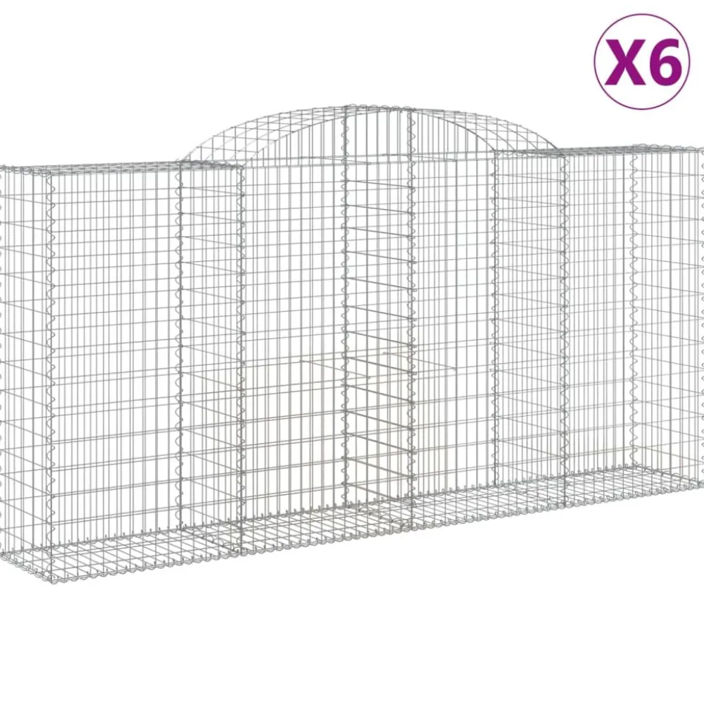 Sale FinePRICE Kaarevat kivikorit 2 kpl 200x30x40/60 cm galvanoitu rauta (46047)