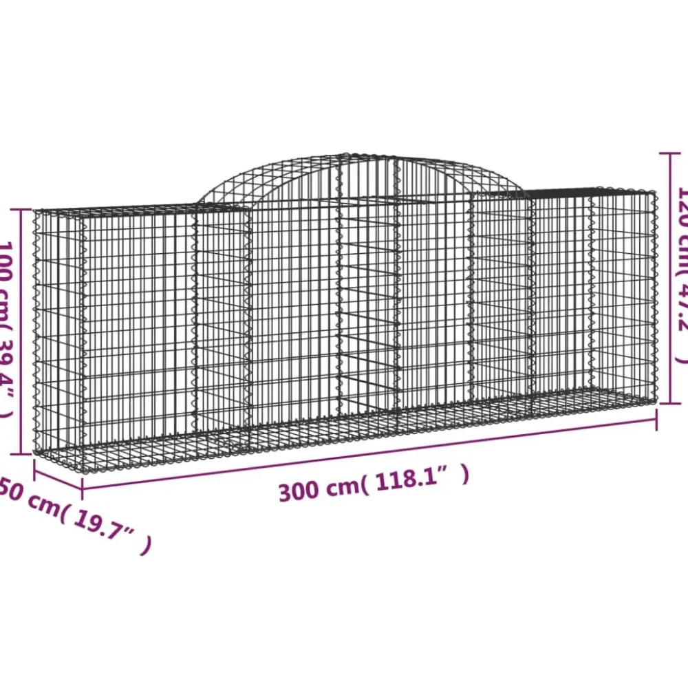 Sale FinePRICE Kaarevat kivikorit 2 kpl 200x30x40/60 cm galvanoitu rauta (46047)
