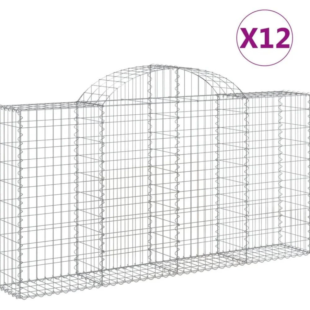Sale FinePRICE Kaarevat kivikorit 2 kpl 200x30x40/60 cm galvanoitu rauta (46047)