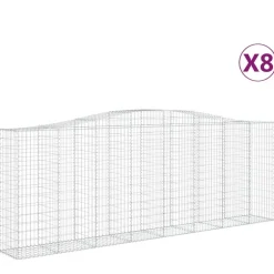 Online FinePRICE Kaarevat kivikorit 2 kpl 400x50x200/220 cm galvanoitu rauta (46021)
