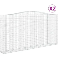 Online FinePRICE Kaarevat kivikorit 2 kpl 400x50x200/220 cm galvanoitu rauta (46021)