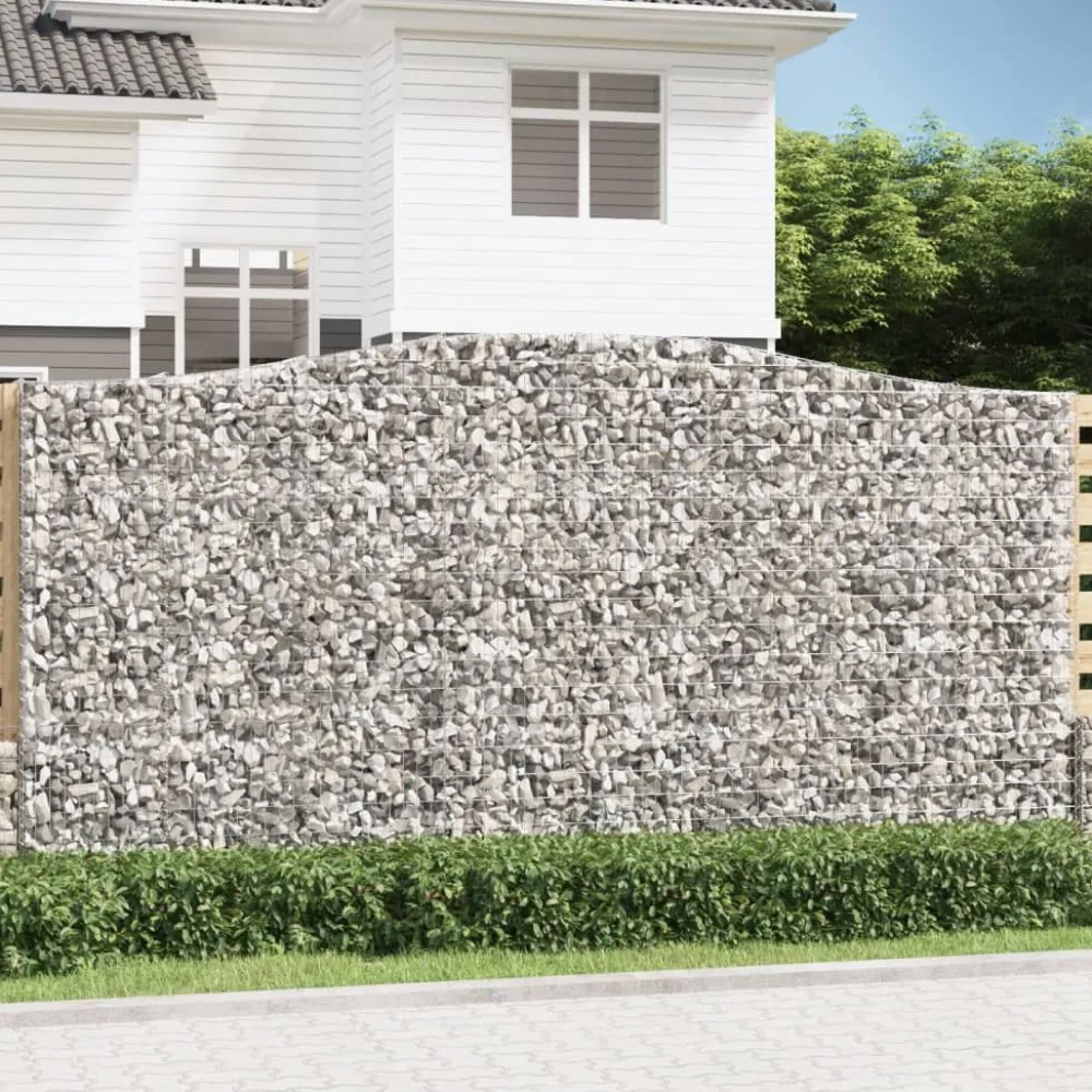 Online FinePRICE Kaarevat kivikorit 2 kpl 400x50x200/220 cm galvanoitu rauta (46021)