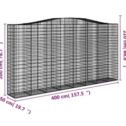 Online FinePRICE Kaarevat kivikorit 2 kpl 400x50x200/220 cm galvanoitu rauta (46021)