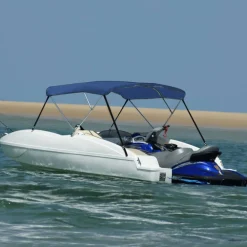 Outlet FinePRICE 3-kaarinen bimini-kate, sininen, 183x180x137 cm