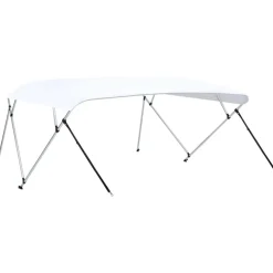 FinePRICE 4-kaarinen bimini-kate, valkoinen 243x(230-244)x137 cm