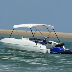 New FinePRICE 3-kaarinen bimini-kate, valkoinen, 183x196x137 cm