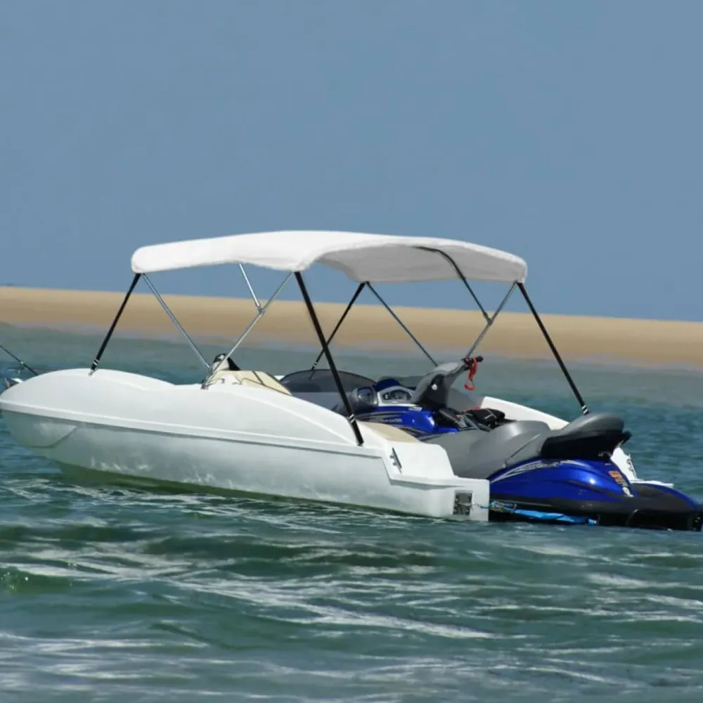 New FinePRICE 3-kaarinen bimini-kate, valkoinen, 183x196x137 cm