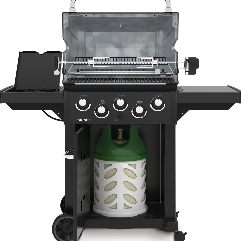 Hot Broil King Kaasugrilli Signet 390 Shadow, 3 poltinta, sivukeitin, varraspaahdin