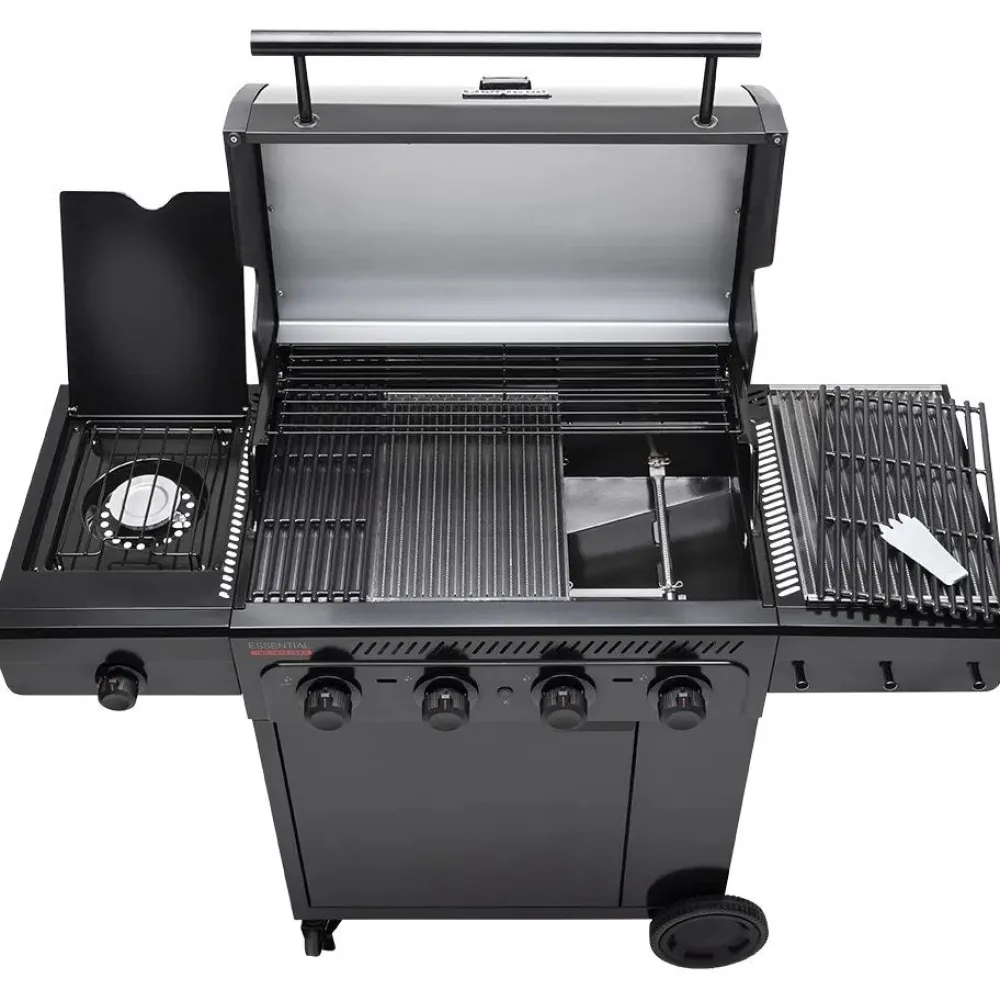 New Char-Broil Kaasugrilli Essential 4 G, 4 poltinta, sivukeitin