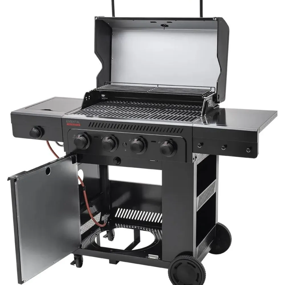 New Char-Broil Kaasugrilli Essential 4 G, 4 poltinta, sivukeitin