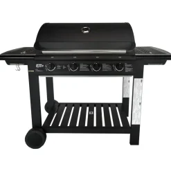 Clearance Dose Kaasugrilli Barbeque, 4 poltinta, puutaso, musta
