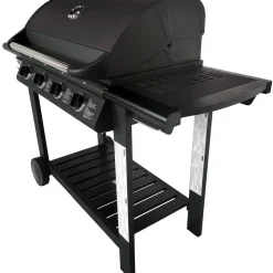 Clearance Dose Kaasugrilli Barbeque, 4 poltinta, puutaso, musta