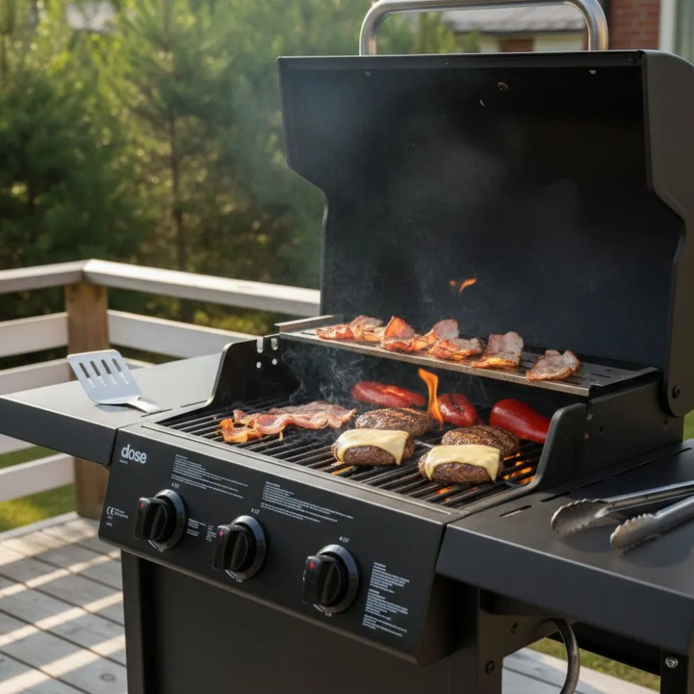 Discount Dose Kaasugrilli Barbeque 10139, 3 poltinta, musta