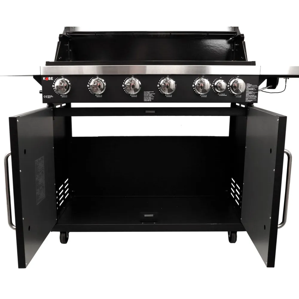 Hot Kobe Kaasugrilli Black 6 poltinta + sivukeitin
