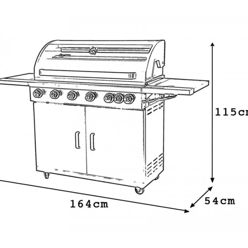 Hot Kobe Kaasugrilli Black 6 poltinta + sivukeitin