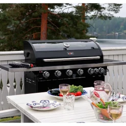 Hot Kobe Kaasugrilli Black 6 poltinta + sivukeitin