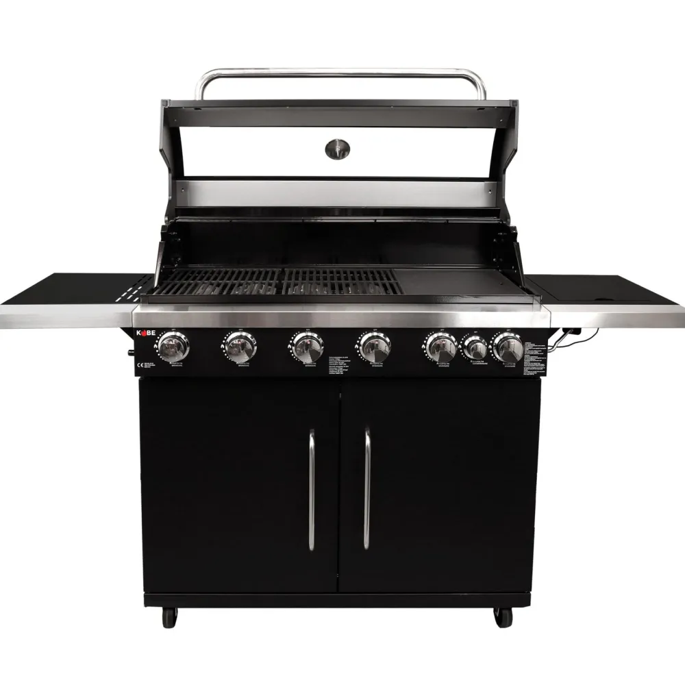 Hot Kobe Kaasugrilli Black 6 poltinta + sivukeitin
