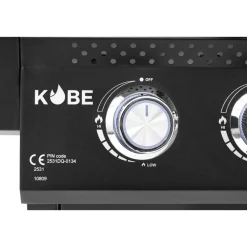 Outlet Kobe Kaasugrilli Premium 6+1, 5 poltinta, sivukeitin, Sear-poltin, lasikansi, musta