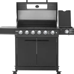 Outlet Kobe Kaasugrilli Premium 6+1, 5 poltinta, sivukeitin, Sear-poltin, lasikansi, musta