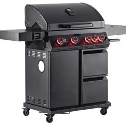 Clearance Landmann Kaasugrilli Rexon Cool Black MaxX 4.1, 4 poltinta, infrapunasivukeitin